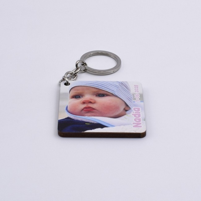 Llavero foto personalizado rosa