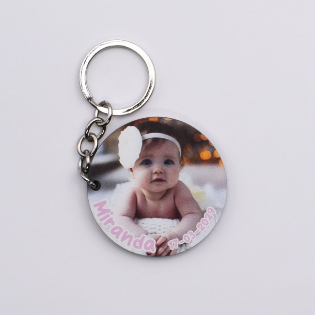 Llavero foto personalizado rosa