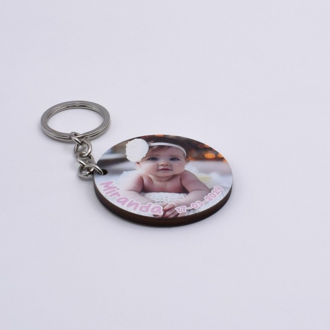 Llavero foto personalizado rosa