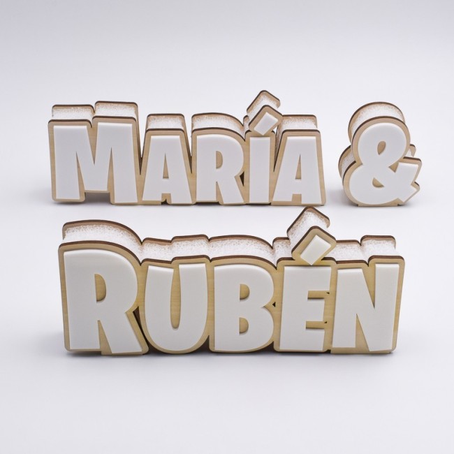 Set nombres decoración pareja