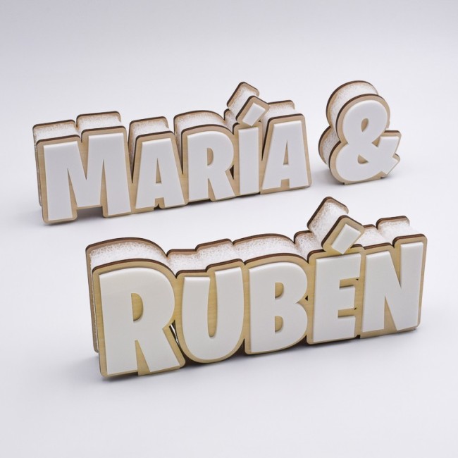 Set nombres decoración pareja