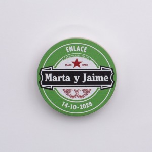 Abrebotellas imán cerveza pareja