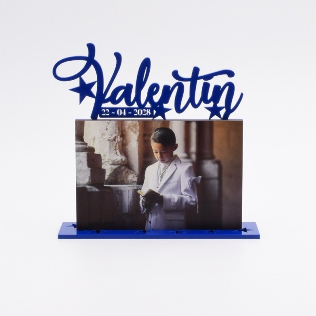 Portafotos personalizado de estrellas azules