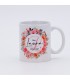 Taza personalizada romántica con corona floral