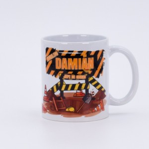 Taza personalizada con dibujo de obra y nombre del abuelo