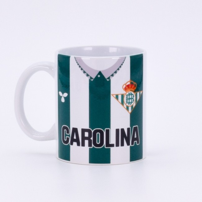 Taza Betis personalizada con nombre en negro