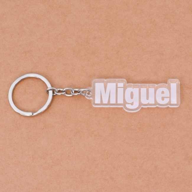 Llavero personalizado moderno blanco