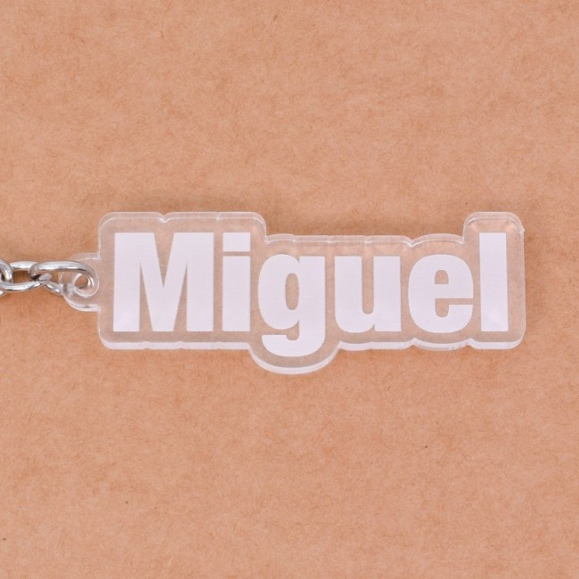 Llavero personalizado moderno blanco