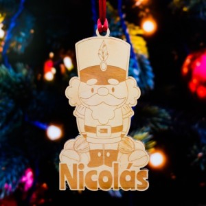 Adorno de Navidad personalizado Cascanueces con sombrero de pluma, para decoración festiva