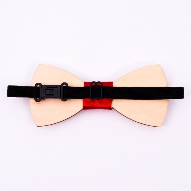 Pajarita de madera personalizada con estampado navideño Papá Noel