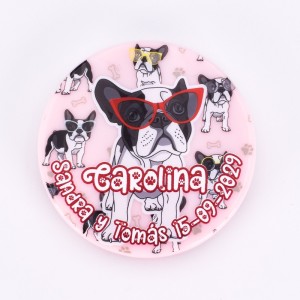 Espejo doble con bulldog francés y triple personalización