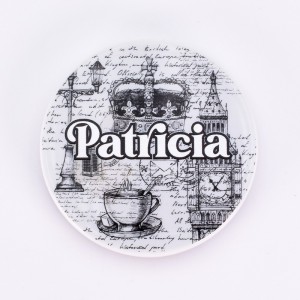 Espejo redondo vintage con diseño de Londres personalizado