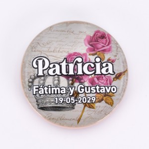 Espejo estilo vintage con corona inglesa en tono sepia