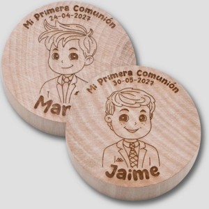 Abrebotellas personalizado madera niño comunión traje