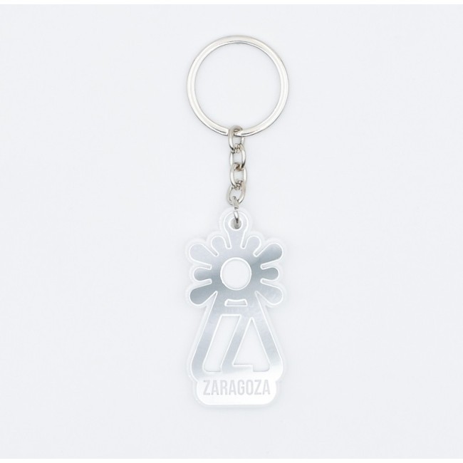 Recuerdo personalizado Virgen del Pilar metacrilato espejo plateado