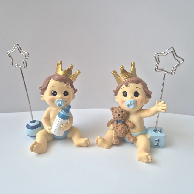 Sujeta Tarjetas Bebé Niño Corona