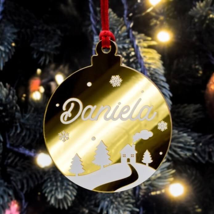 bola navidad dorada personalizada