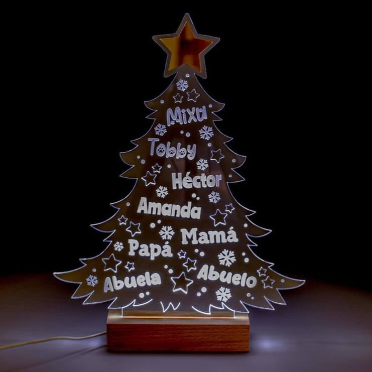 centro de mesa abeto con luz personalizado