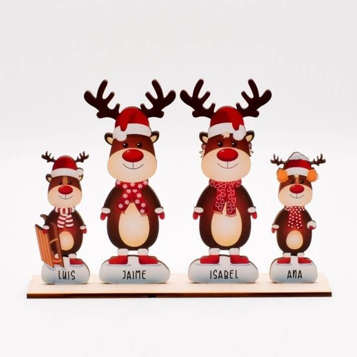 centro de mesa familia 4 renos