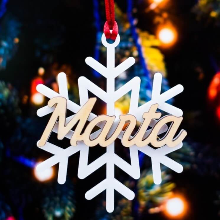 copo de nieve adorno navidad personalizado