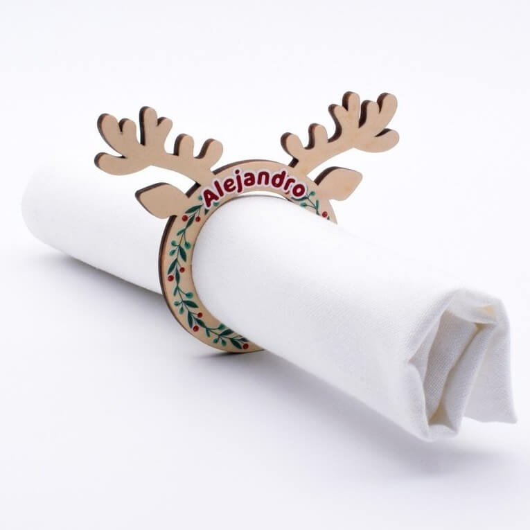 servilletero reno personalizado de navidad